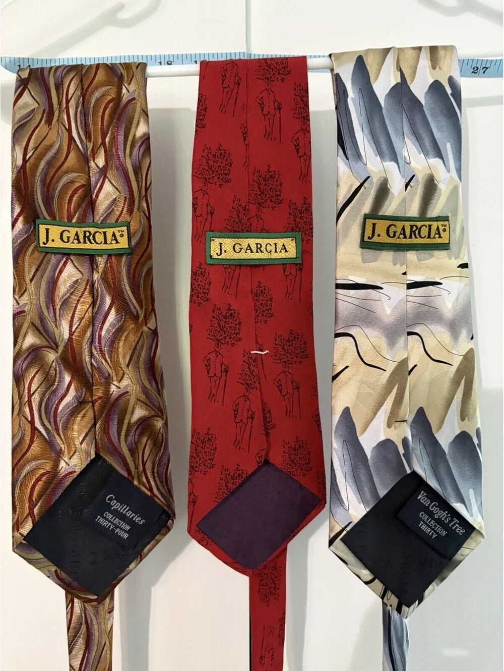 VTG Jerry J. Garcia 100% Silk Ties Lot of 3 Grateful Dead Flawless Made in USA
